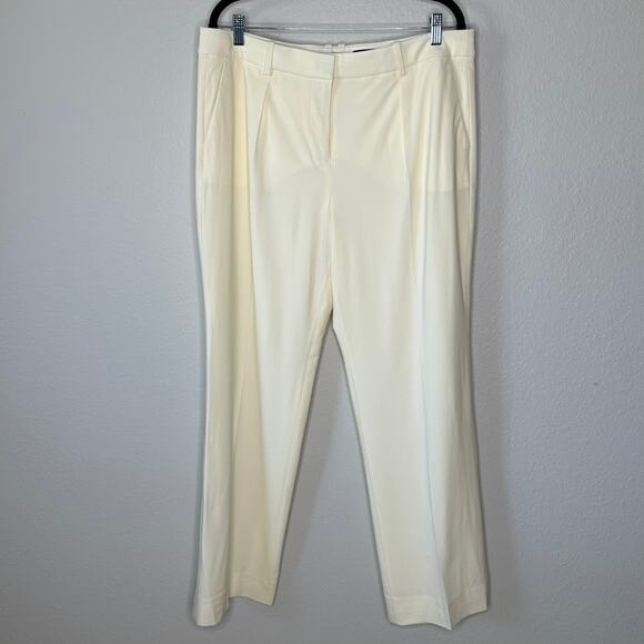 J.Crew Women’s Portia Italian Wool Blend Straight Leg Pants Ivory CI441 Size 14 - Picture 2 of 12